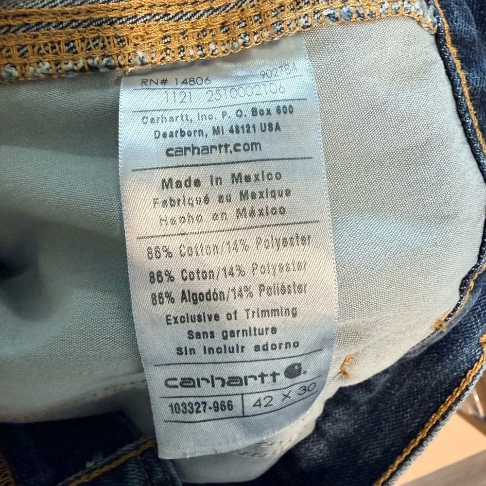 Carhartt Relaxed Fit Carpenter Jeans Mens 42x30 Workwear Denim